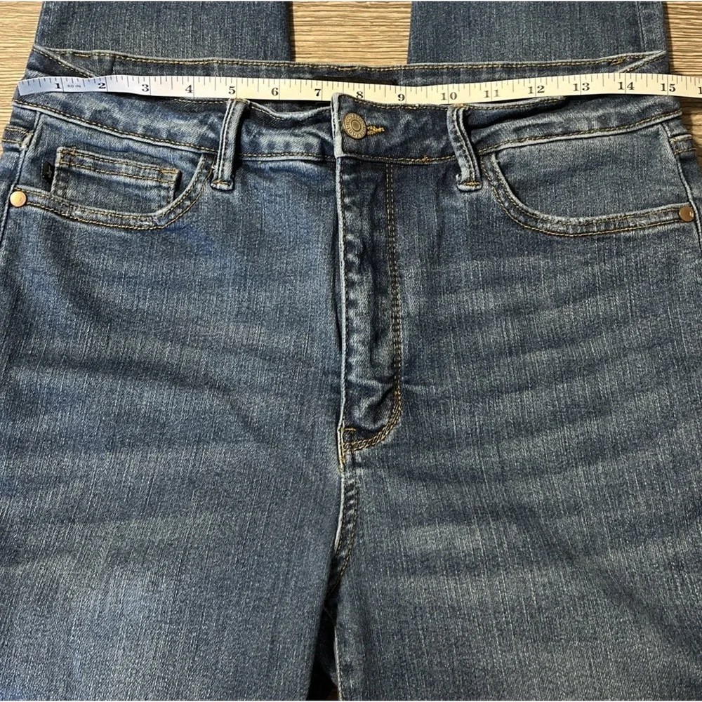 Judy Blue High Waisted Frayed Slit Hem Skinny Fit Jeans Size 13/31 (30x28) - Picture 5 of 10